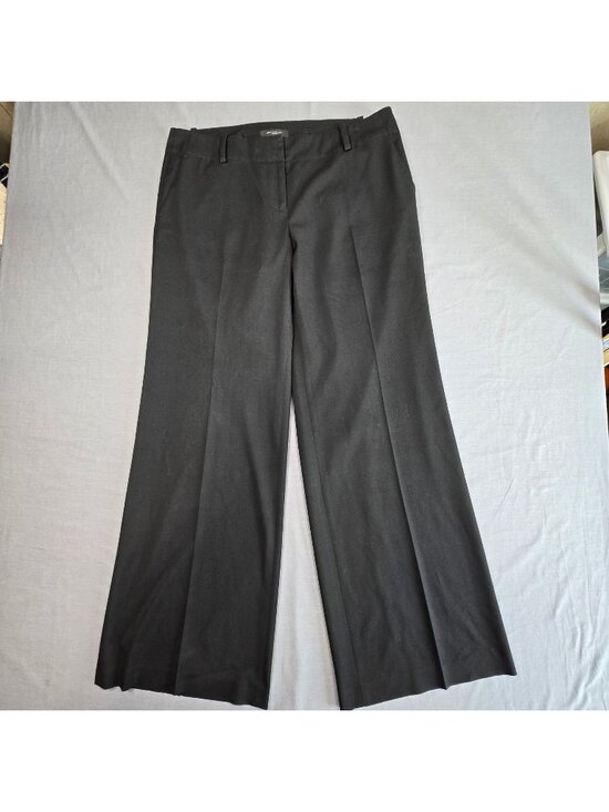 Ann Taylor Pants - Ann Taylor Size 10 Trouser Dress Pants Black Career Wide Leg Flat Front